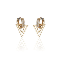 Traditional Gold Plated American Diamond Earrings
