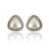 Luxor Silver Glow Pearl Stud Earrings