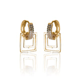 Regal Glow Gold-Plated American Diamond Earrings
