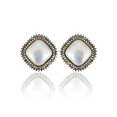 Luxor Silver-Plated Pearl Glow Contemporary Stud Earrings