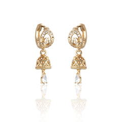 Luxor Traditional Gold Plated American Diamond Earrings