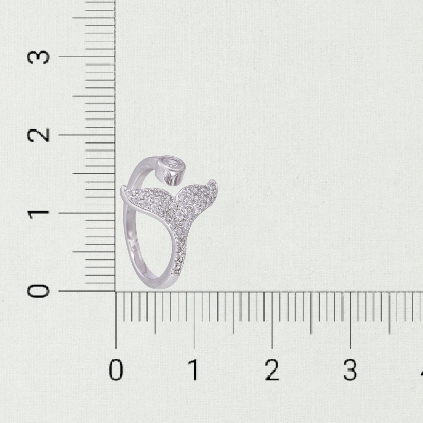 P-Nisa Premium Silver-Polish Delicate Fish-Tail Design With Diamonds Studded Fingering For Women and Girls