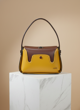 Nisa Duo: Mustard & Mocha Structured Hand Bag Set