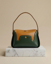 Nisa Vintage-Modern Colorblock Satchel Set