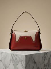 Nisa Duo-Tone Satchel Bag & Wallet Set – Cream & Terracotta