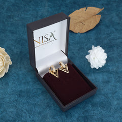 Traditional Gold Plated American Diamond Earrings