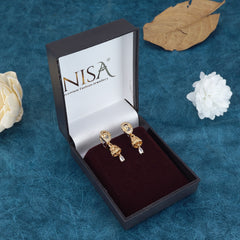 Luxor Traditional Gold Plated American Diamond Earrings