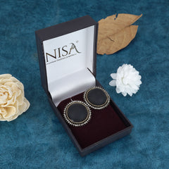 Luxor Silver-Plated Pearl Shine Contemporary Stud Earrings