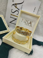NISA Premium Dual-Tone Wavy Bangles