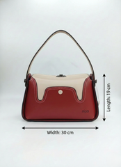 Nisa Duo-Tone Satchel Bag & Wallet Set – Cream & Terracotta