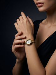 Nisa Ellipse Gold Bangle Watch
