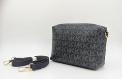 3-Pcs Combo Tote & Satchel Set - Midnight Charcoal Black