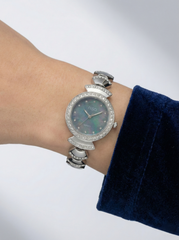 Nisa Designer Silver Women’s Watch with Crystal Accents