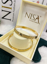 Nisa Premium Dual-Tone Textured Bangles