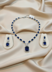 Royal Blue "V neck" AD Necklace