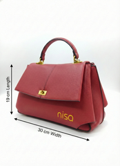 Nisa Signature Satchel Bag - Red