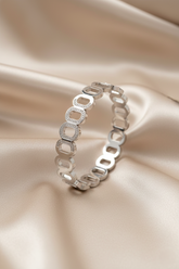 Nisa Premium Silver-Polish Joint-Chain Design With Diamond Studded Bracelet For Women and Girls
