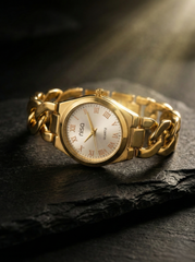 Nisa Gold Chain-Link Series – Classic Quartz Watch