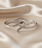 Nisa Premium Silver Polish Unique Design With Diamond Studded Bracelet For Women and Girls