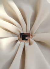 Stainless Steel Square Icon Rose Gold Ring