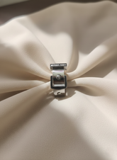 Stainless Steel Buckle Ring by MICHAEL KAES