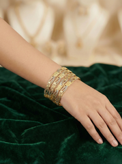 NISA Premium Two-Tone Filigree (Set of 4) Bangles