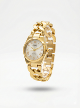 Nisa Gold Chain-Link Series – Classic Quartz Watch