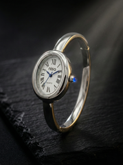 Nisa Ellipse Silver Bangle Watch
