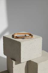 Nisa Premium Rose-Gold Polish Evil-Eye Design With Diamond Studded Bracelet For Women and Girls