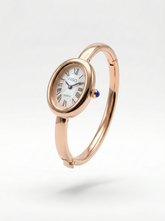 Nisa Ellipse Rose Gold Bangle Watch