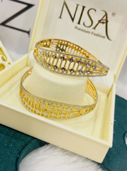 NISA Premium Dual-Tone Lattice Bangles