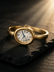 Nisa Ellipse Gold Bangle Watch