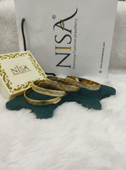 Nisa Premium Dual-Tone Textured Bangle Set (Set of 4)