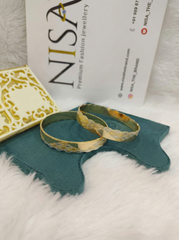 NISA Premium Dual-Tone Scalloped Bangles