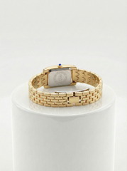 Nisa Gold-Tone Vintage Edition Ladies Watch – Rectangular Dial with Textured Belt