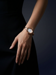 Nisa Ellipse Rose Gold Bangle Watch