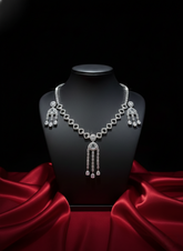Nisa Geometric Chandelier AD Necklace & Earrings Set