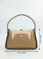 Nisa Dual-Tone Elegance Handbag Set – Camel & Blush