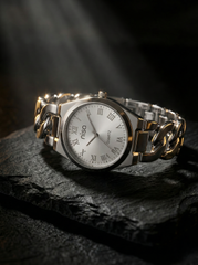 Nisa Silver Chain-Link Series – Classic Quartz Watch