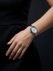 Nisa Ellipse Silver Bangle Watch