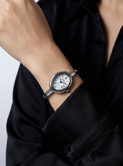 Nisa Ellipse Silver Bangle Watch