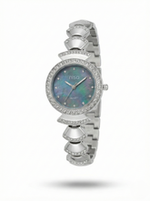 Nisa Designer Silver Women’s Watch with Crystal Accents