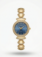 Nisa Designer Gold Women’s Watch with Crystal Accents