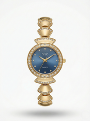 Nisa Designer Gold Women’s Watch with Crystal Accents
