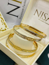 NISA Premium Dual-Tone Designer (Set of 4 ) Bangles