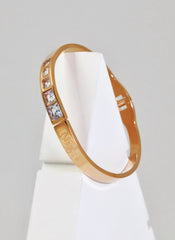 Nisa Premium Rose-Gold Polish Delicate Design With Diamond Studded Bracelet For Women and Girls