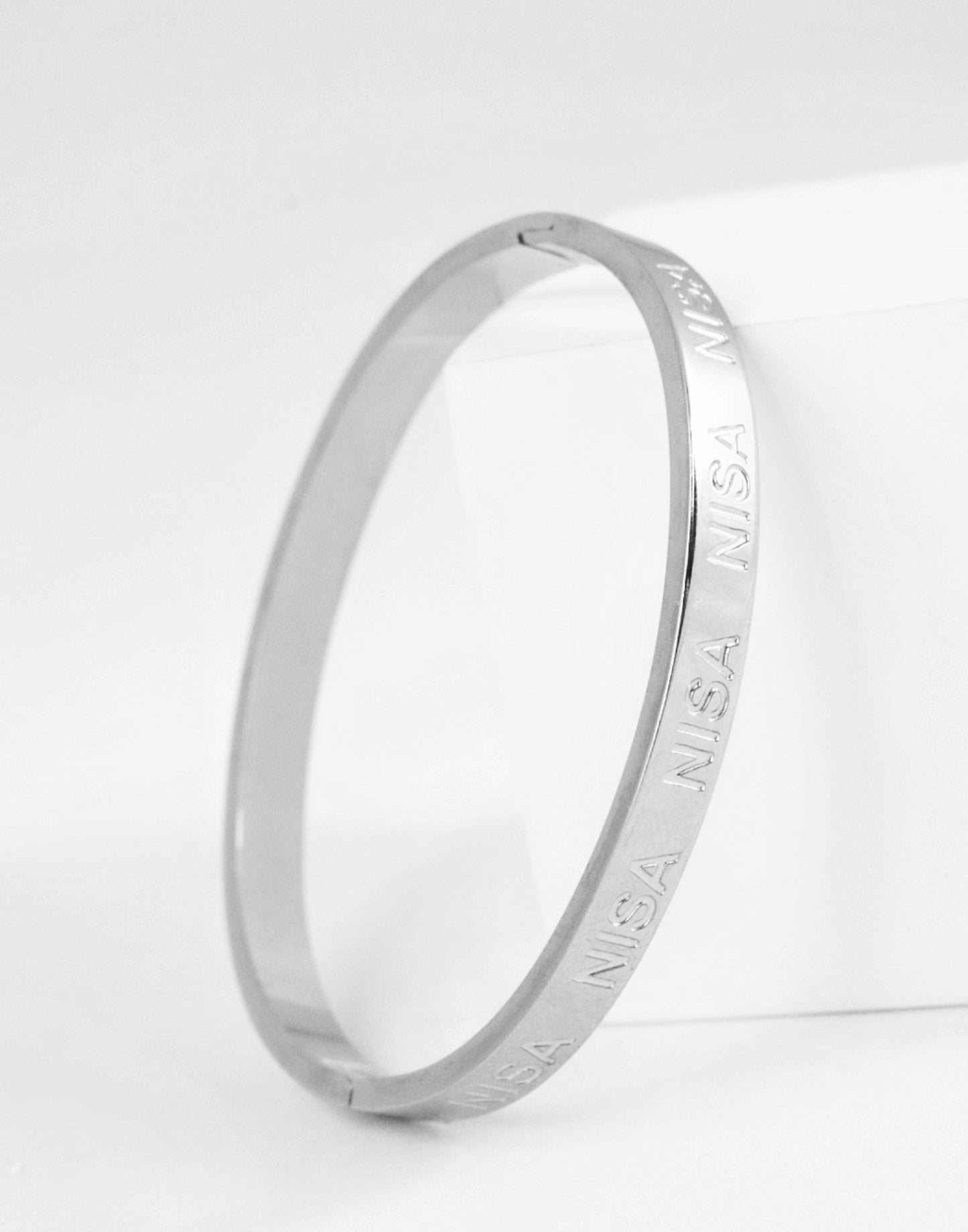 P-Nisa Premium Silver Polish With Nisa Brand Design Bracelet For Women and Girls