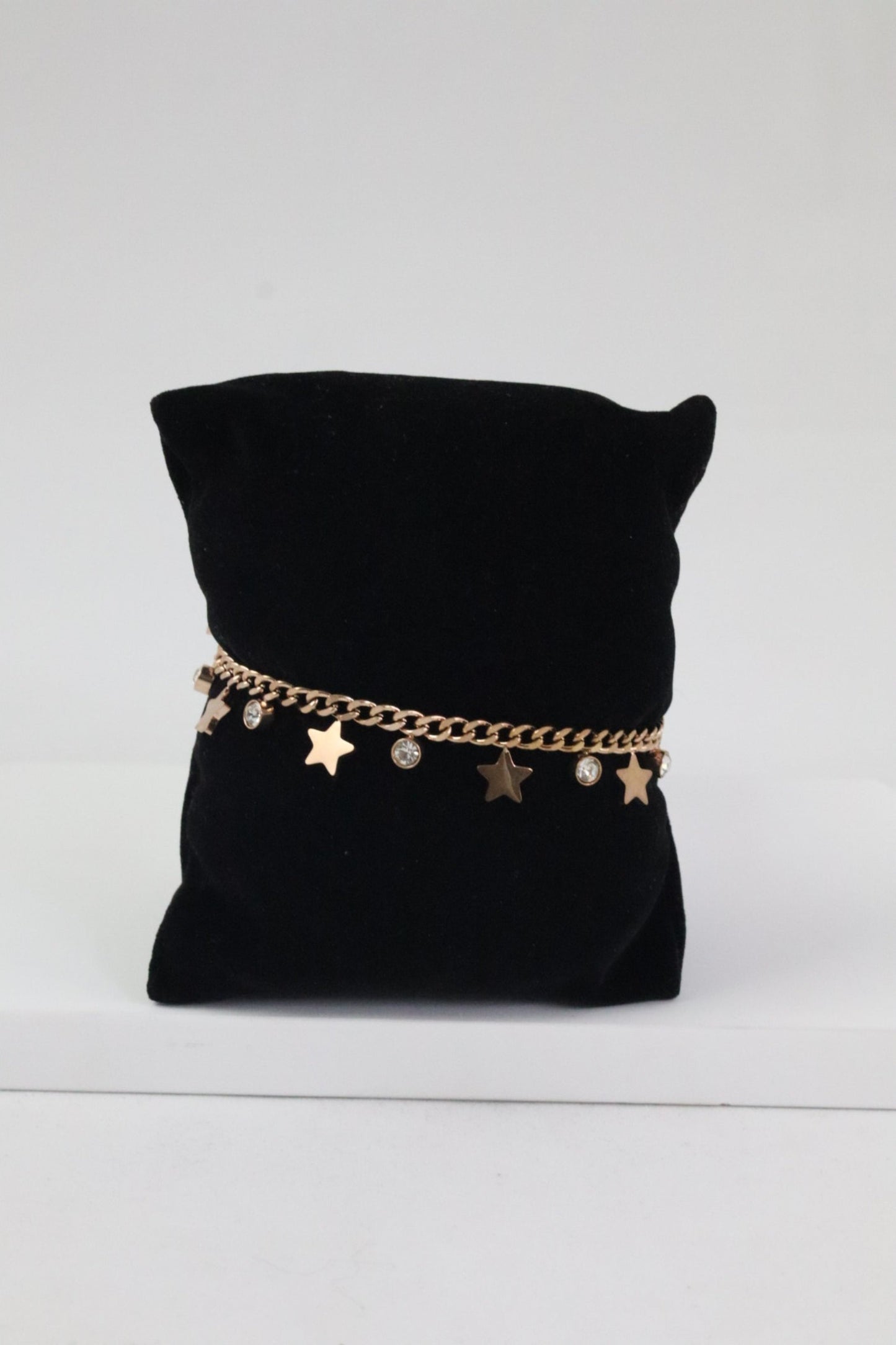 P-Nisa Premium Rose-Gold Polish Sterling Star Design With Diamond Studded Bracelet For Women and Girls