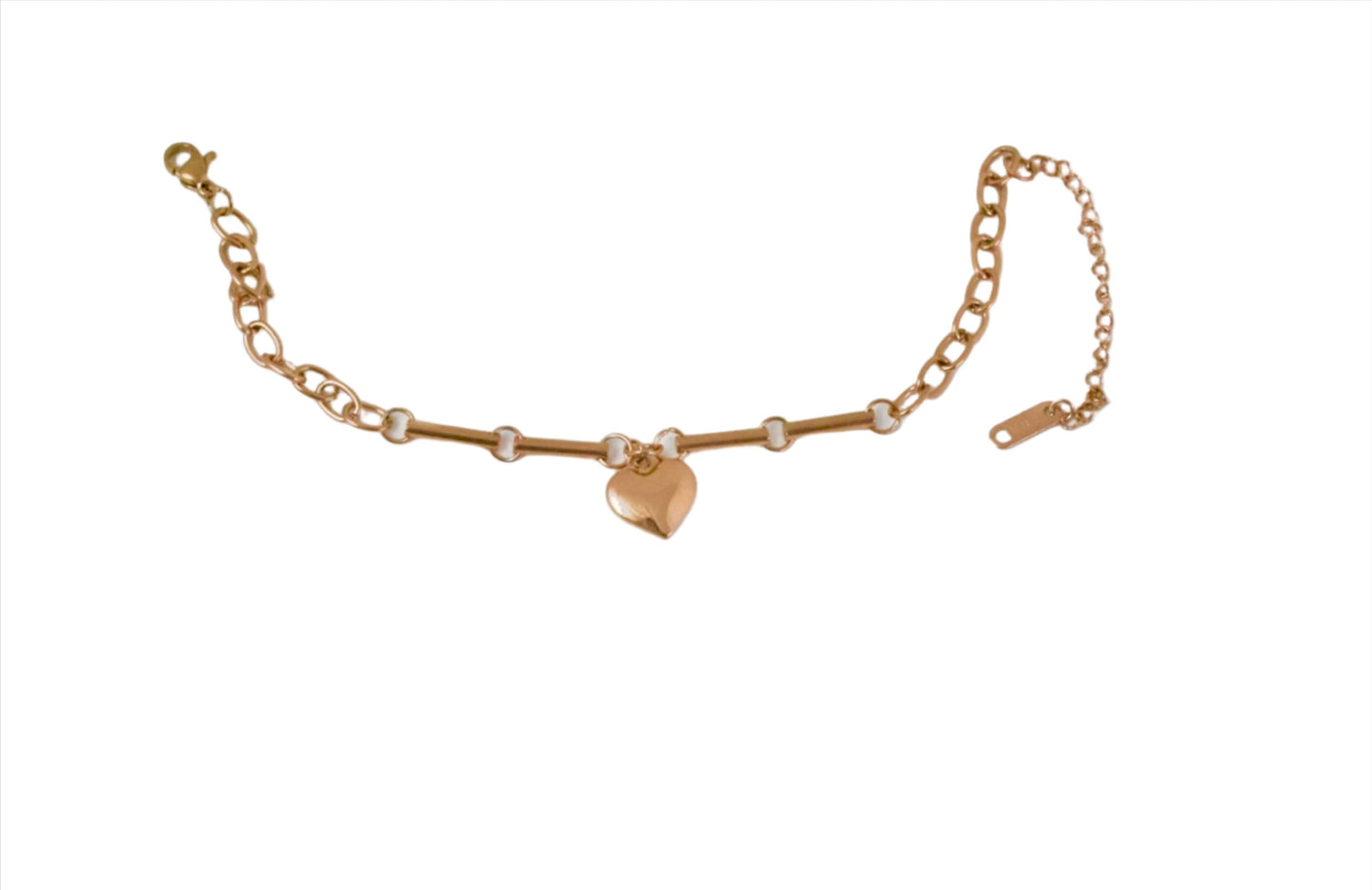 P-Nisa Premium Rose-Gold Polish Charming Heart Design Bracelet For Women and Girls