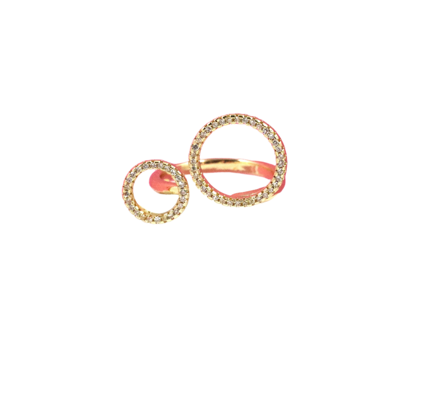 P-Nisa Premium Golden-Polish Gear Round Design With AD-Studded Fingering For Women and Girls
